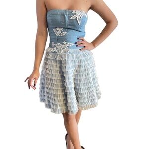 Jovani Denim Dress Strapless